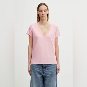 Polo by Ralph Lauren Pink V-Neck Women's Top size M 100% cotton